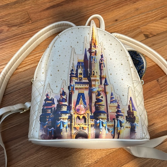 Loungefly Cream and Multicolor Castle Backpack - Picture 2 of 5